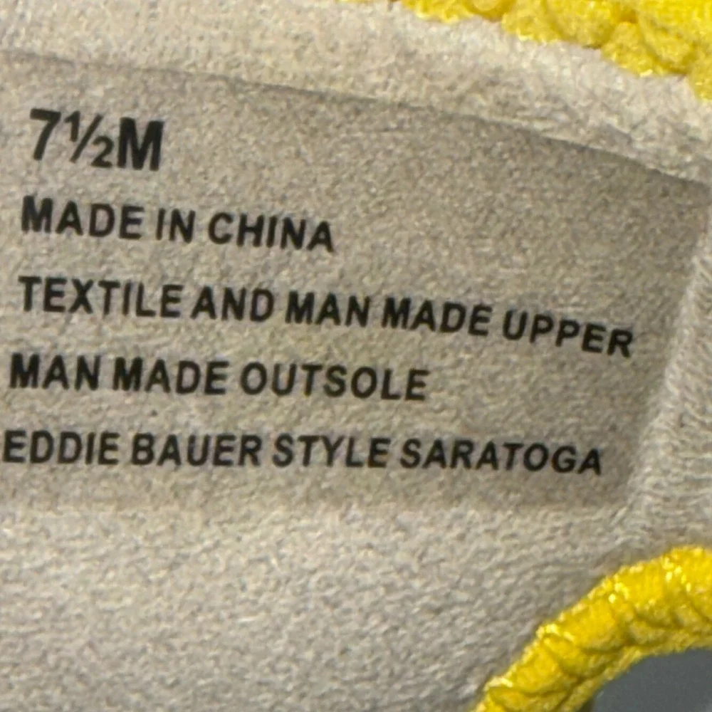Eddie Bauer Saratoga Yellow‎ Sport Slide Sandals Womens 7.5 Adjustable Straps
